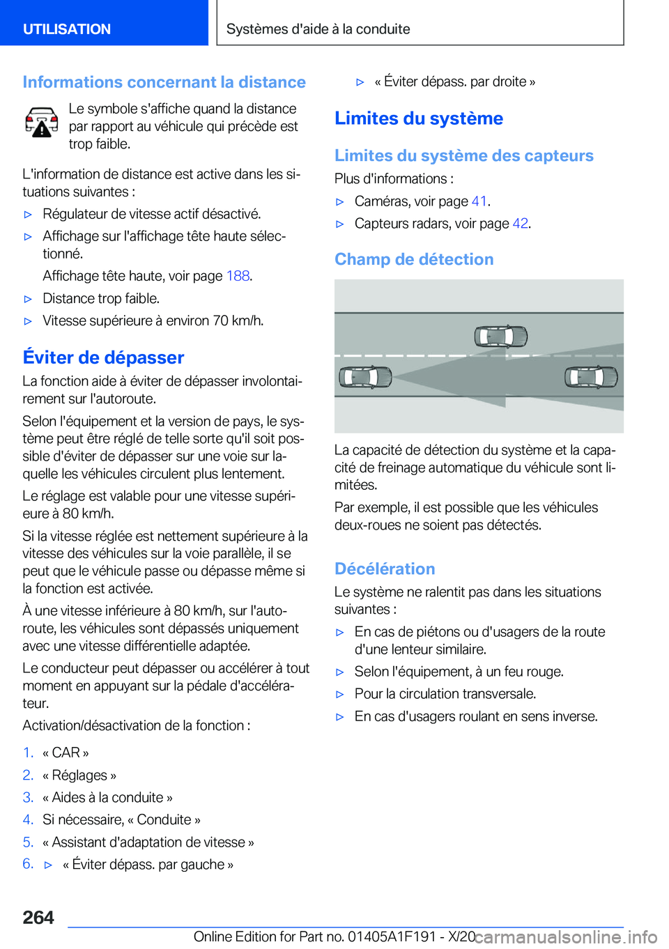 BMW M5 2021  Notices Demploi (in French) �I�n�f�o�r�m�a�t�i�o�n�s��c�o�n�c�e�r�n�a�n�t��l�a��d�i�s�t�a�n�c�e�L�e��s�y�m�b�o�l�e��s�'�a�f�f�i�c�h�e��q�u�a�n�d��l�a��d�i�s�t�a�n�c�e�p�a�r��r�a�p�p�o�r�t��a�u��v�é�h�i�c�u�l�e��