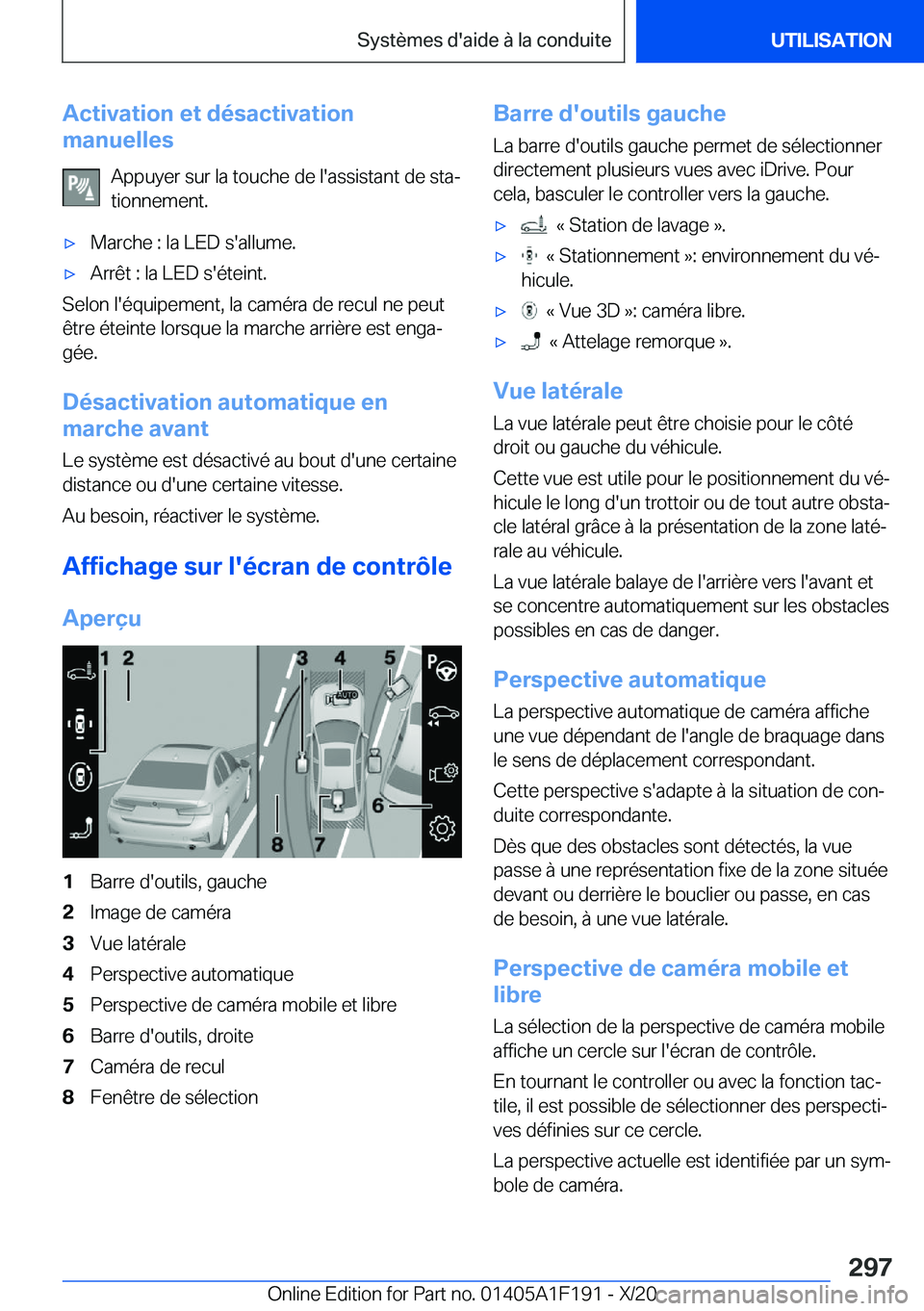 BMW M5 2021  Notices Demploi (in French) �A�c�t�i�v�a�t�i�o�n��e�t��d�é�s�a�c�t�i�v�a�t�i�o�n
�m�a�n�u�e�l�l�e�s
�A�p�p�u�y�e�r��s�u�r��l�a��t�o�u�c�h�e��d�e��l�'�a�s�s�i�s�t�a�n�t��d�e��s�t�aj�t�i�o�n�n�e�m�e�n�t�.'x�M�a�