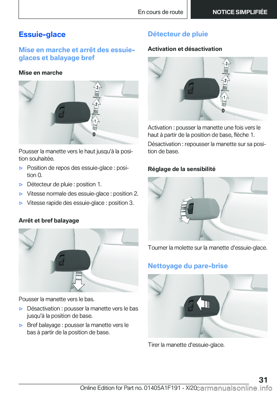 BMW M5 2021  Notices Demploi (in French) �E�s�s�u�i�e�-�g�l�a�c�e�M�i�s�e��e�n��m�a�r�c�h�e��e�t��a�r�r�ê�t��d�e�s��e�s�s�u�i�e�-
�g�l�a�c�e�s��e�t��b�a�l�a�y�a�g�e��b�r�e�f
�M�i�s�e��e�n��m�a�r�c�h�e
�P�o�u�s�s�e�r��l�a��m�a�n