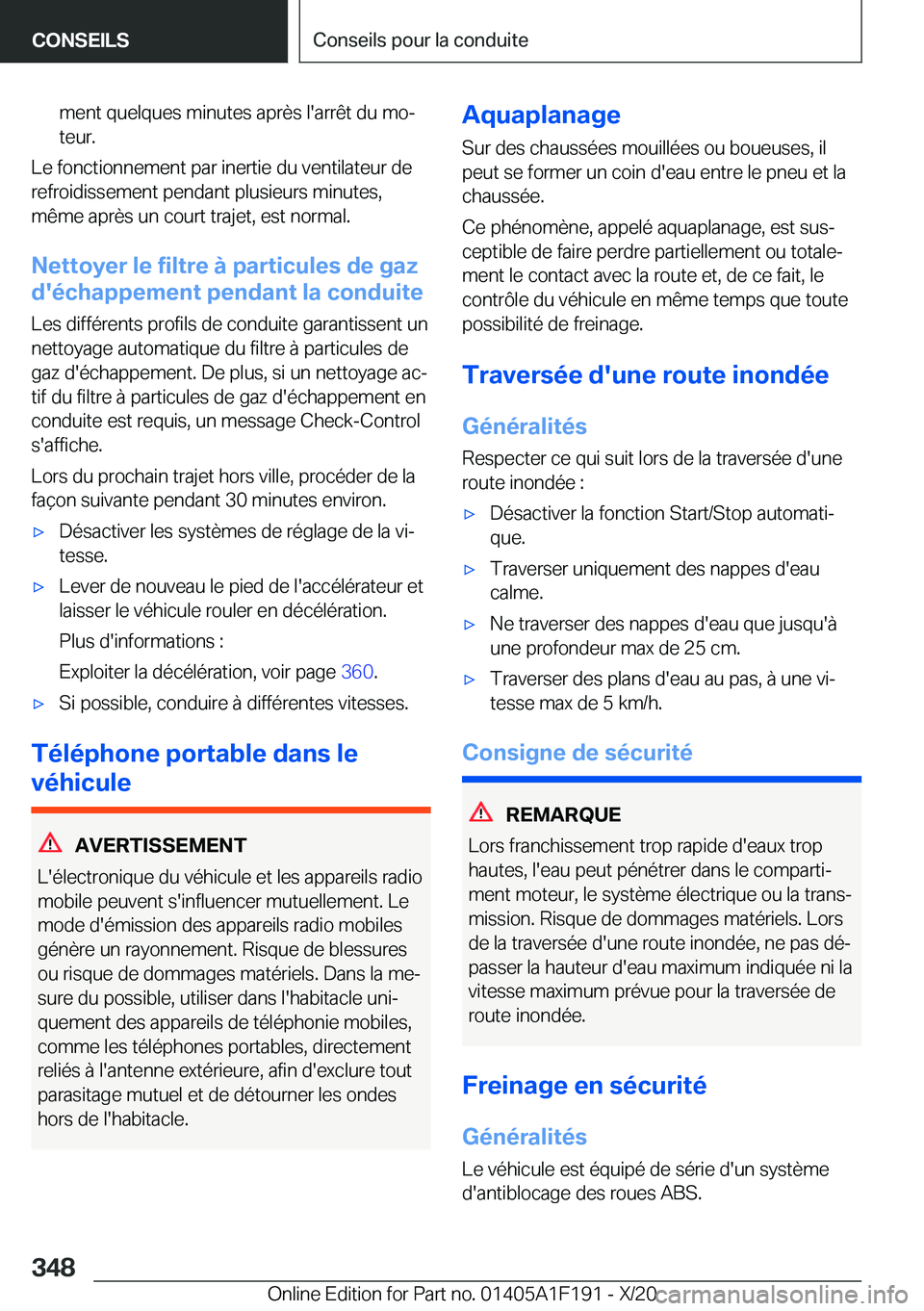 BMW M5 2021  Notices Demploi (in French) �m�e�n�t��q�u�e�l�q�u�e�s��m�i�n�u�t�e�s��a�p�r�è�s��l�'�a�r�r�ê�t��d�u��m�oj
�t�e�u�r�.
�L�e��f�o�n�c�t�i�o�n�n�e�m�e�n�t��p�a�r��i�n�e�r�t�i�e��d�u��v�e�n�t�i�l�a�t�e�u�r��d�e �r�