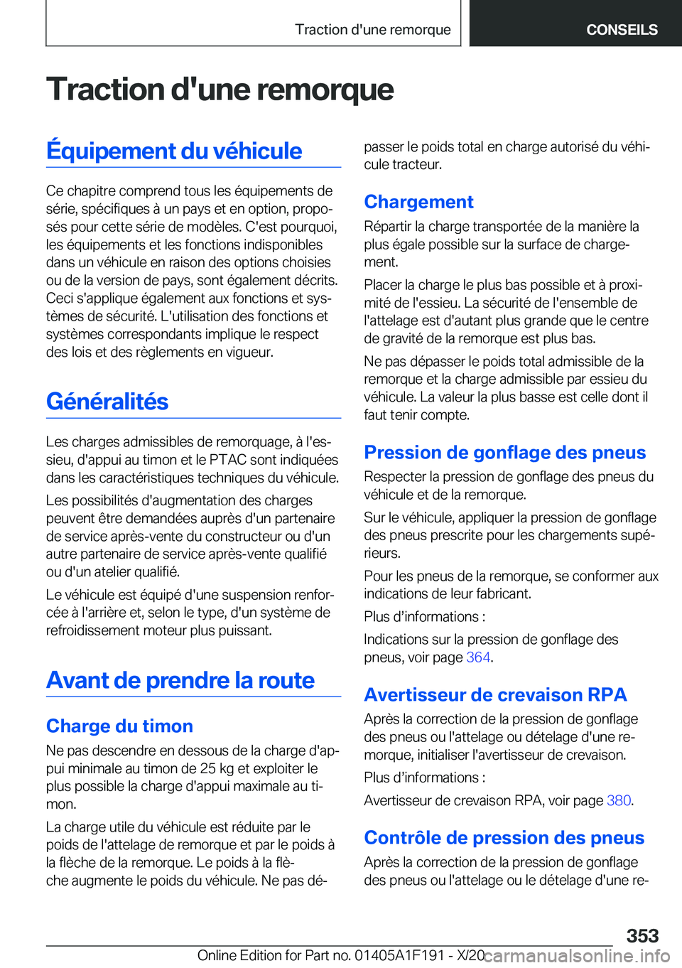 BMW M5 2021  Notices Demploi (in French) �T�r�a�c�t�i�o�n��d�'�u�n�e��r�e�m�o�r�q�u�e�