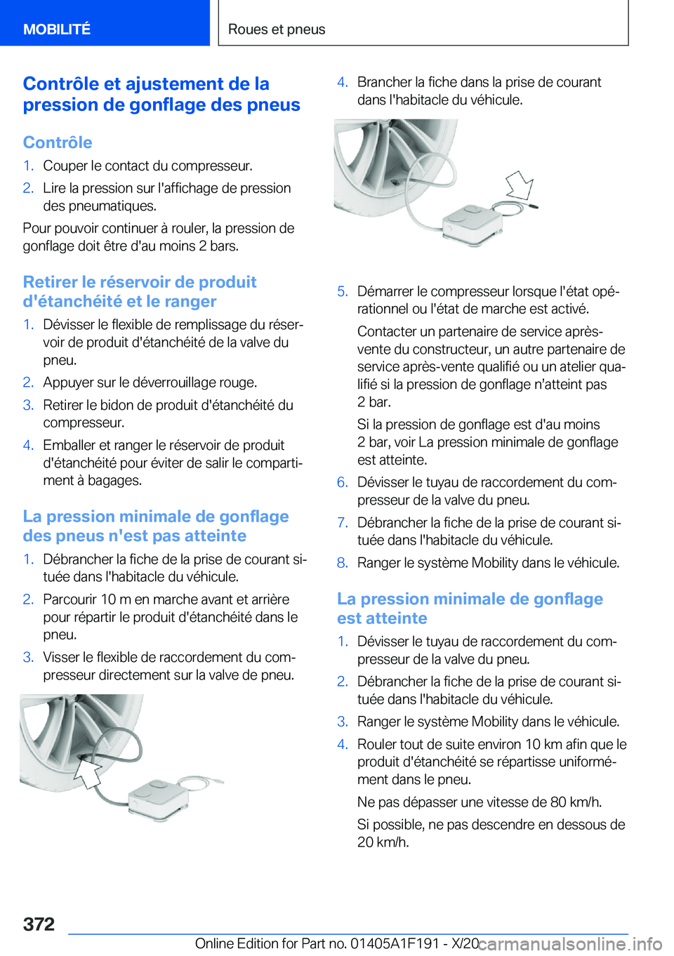 BMW M5 2021  Notices Demploi (in French) �C�o�n�t�r�