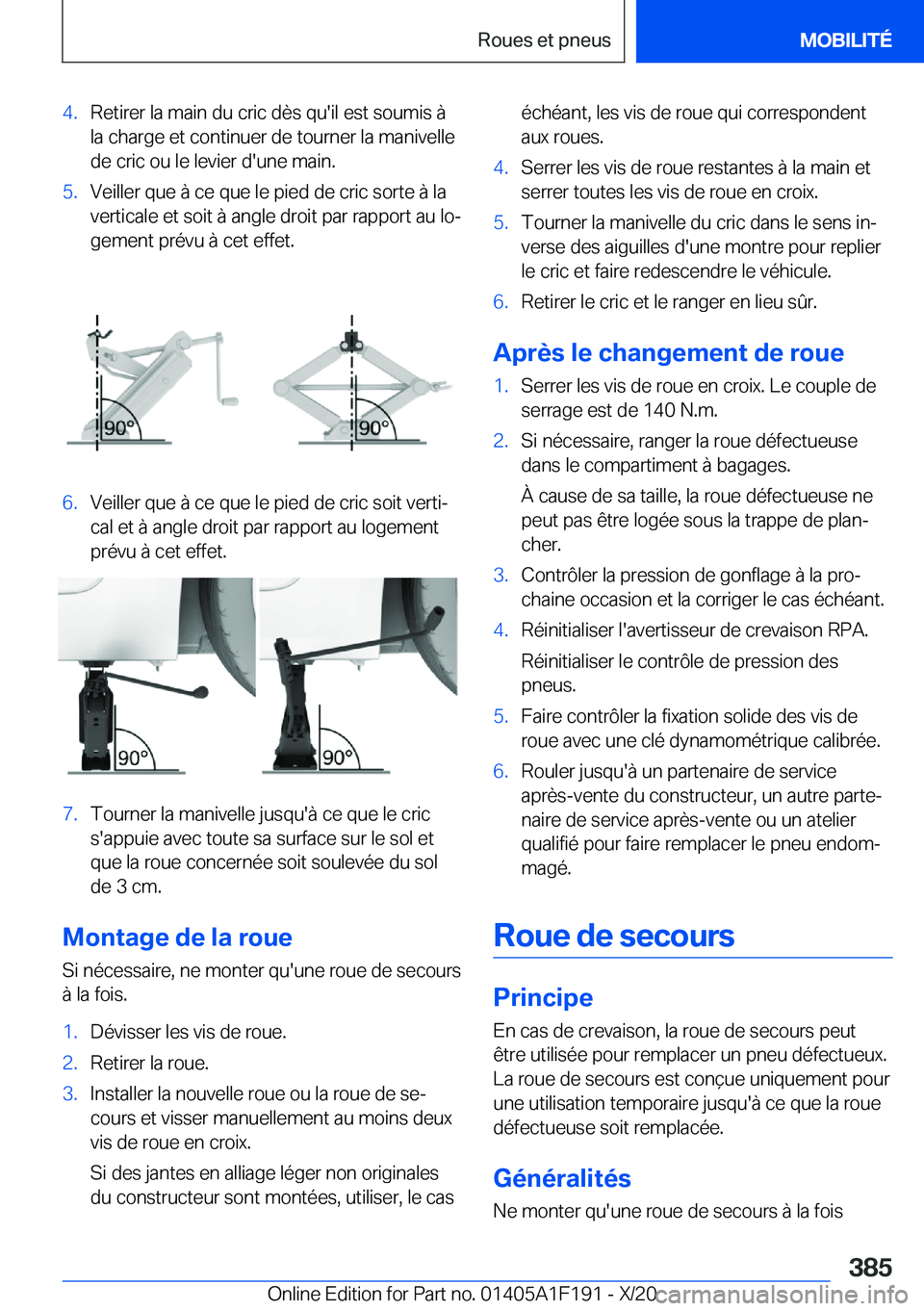 BMW M5 2021  Notices Demploi (in French) �4�.�R�e�t�i�r�e�r��l�a��m�a�i�n��d�u��c�r�i�c��d�è�s��q�u�'�i�l��e�s�t��s�o�u�m�i�s��