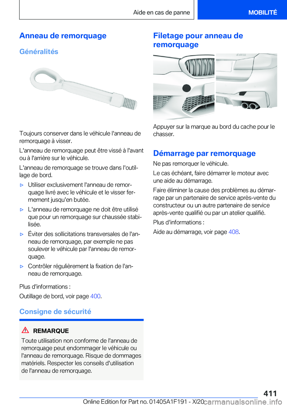BMW M5 2021  Notices Demploi (in French) �A�n�n�e�a�u��d�e��r�e�m�o�r�q�u�a�g�e
�G�é�n�é�r�a�l�i�t�é�s
�T�o�u�j�o�u�r�s��c�o�n�s�e�r�v�e�r��d�a�n�s��l�e��v�é�h�i�c�u�l�e��l�'�a�n�n�e�a�u��d�e �r�e�m�o�r�q�u�a�g�e��