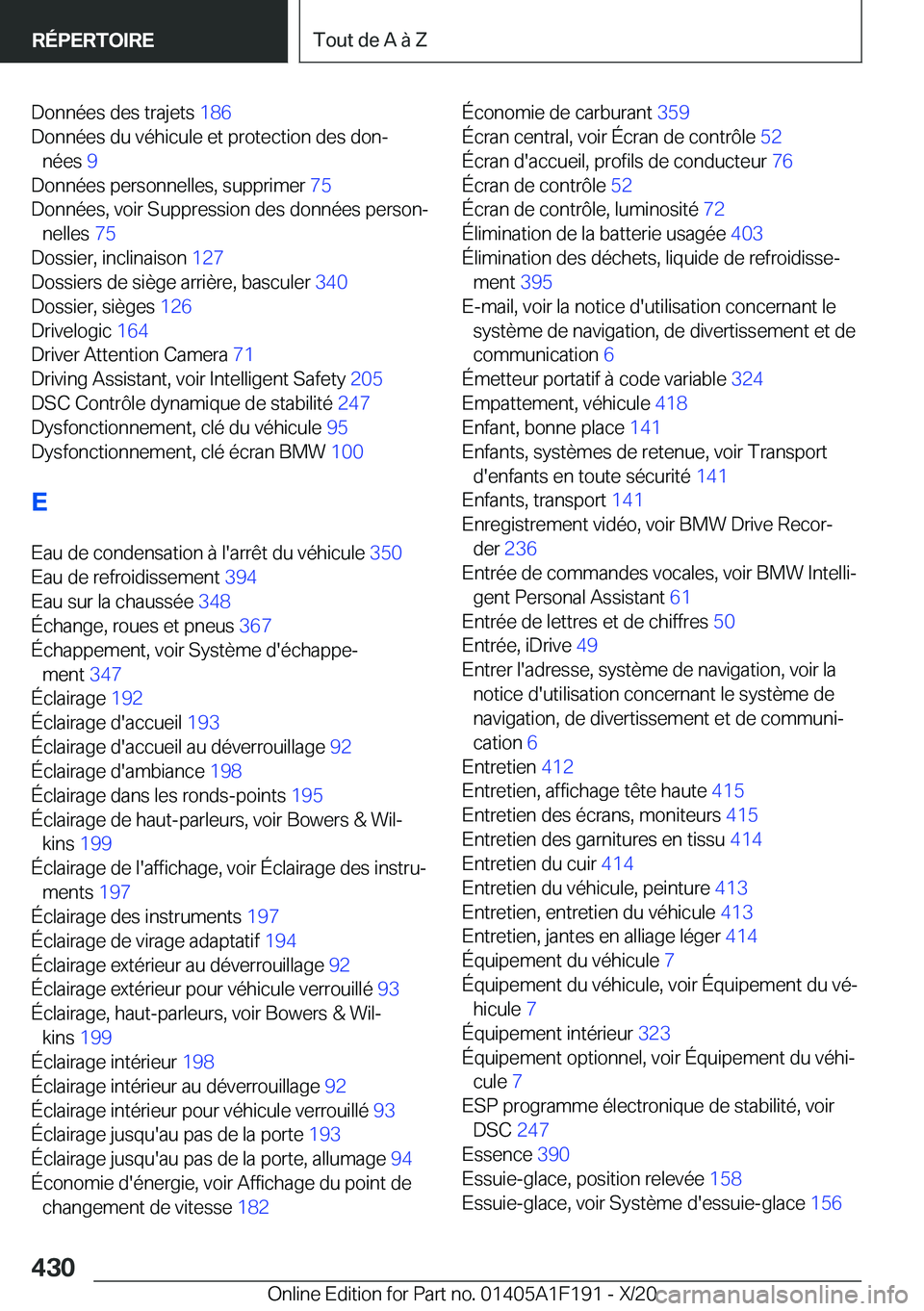 BMW M5 2021  Notices Demploi (in French) �D�o�n�n�é�e�s��d�e�s��t�r�a�j�e�t�s��1�8�6�
�D�o�n�n�é�e�s��d�u��v�é�h�i�c�u�l�e��e�t��p�r�o�t�e�c�t�i�o�n��d�e�s��d�o�nj �n�é�e�s� �9�
�D�o�n�n�é�e�s��p�e�r�s�o�n�n�e�l�l�e�s�,��