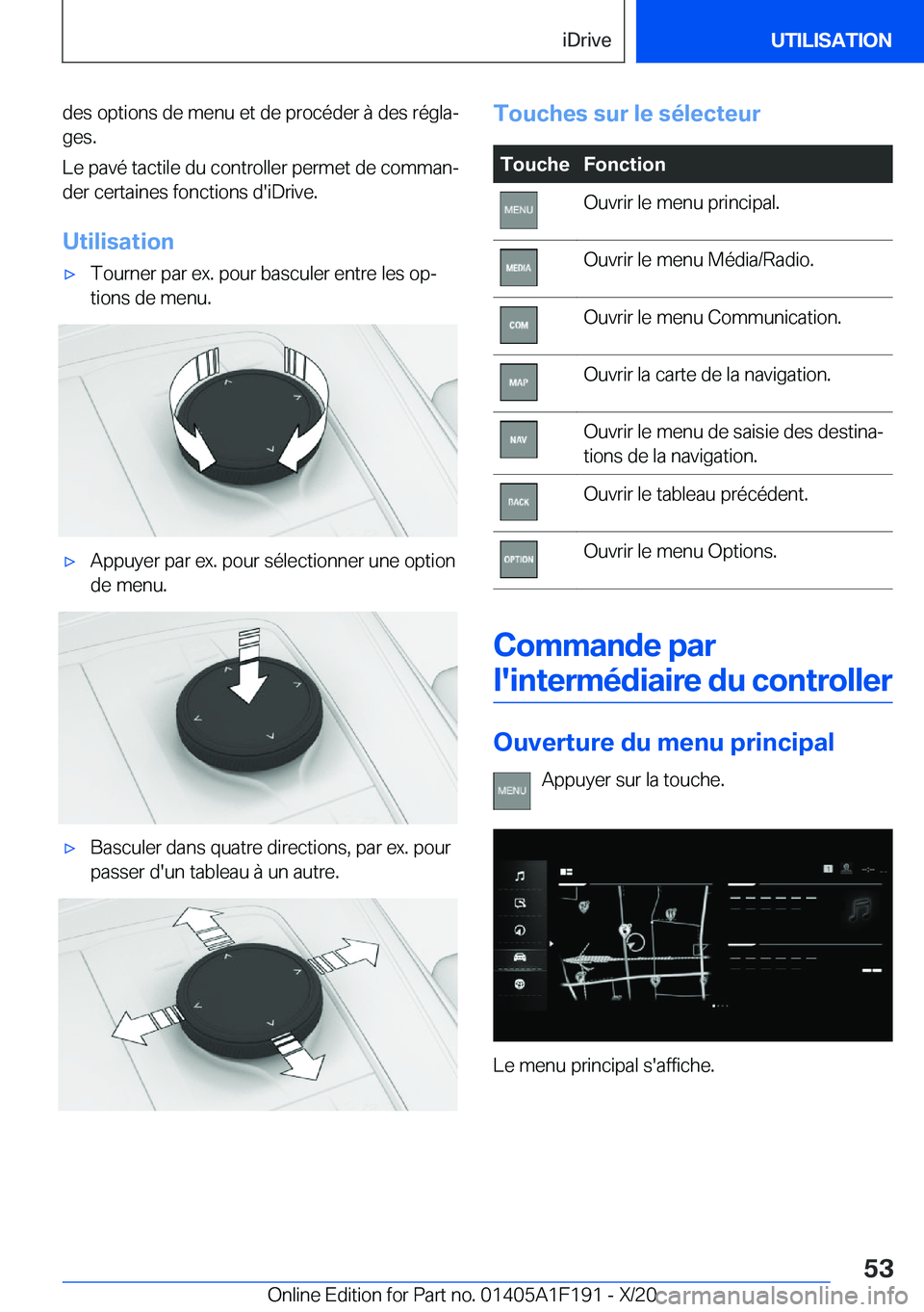 BMW M5 2021  Notices Demploi (in French) �d�e�s��o�p�t�i�o�n�s��d�e��m�e�n�u��e�t��d�e��p�r�o�c�é�d�e�r��