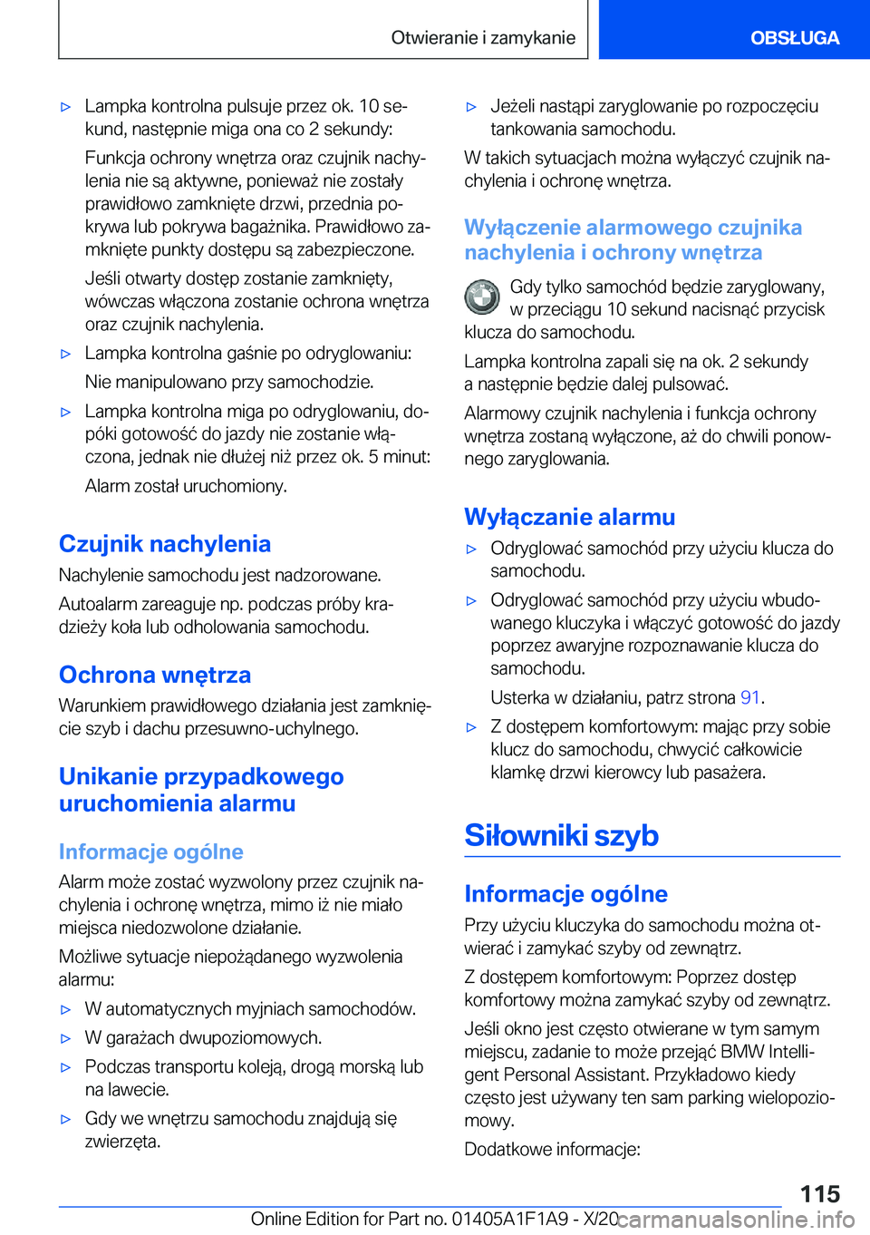 BMW M5 2021  Instrukcja obsługi (in Polish) 'x�L�a�m�p�k�a��k�o�n�t�r�o�l�n�a��p�u�l�s�u�j�e��p�r�z�e�z��o�k�.��1�0��s�ej�k�u�n�d�,��n�a�s�t�