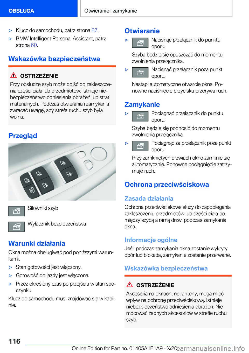 BMW M5 2021  Instrukcja obsługi (in Polish) 'x�K�l�u�c�z��d�o��s�a�m�o�c�h�o�d�u�,��p�a�t�r�z��s�t�r�o�n�a��8�7�.'x�B�M�W��I�n�t�e�l�l�i�g�e�n�t��P�e�r�s�o�n�a�l��A�s�s�i�s�t�a�n�t�,��p�a�t�r�z
�s�t�r�o�n�a� �6�0�.
�W�s�k�a�z�