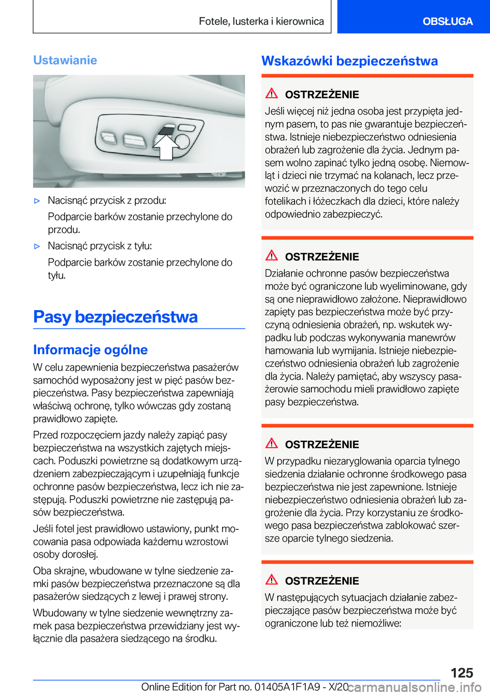 BMW M5 2021  Instrukcja obsługi (in Polish) �U�s�t�a�w�i�a�n�i�e'x�N�a�c�i�s�n�