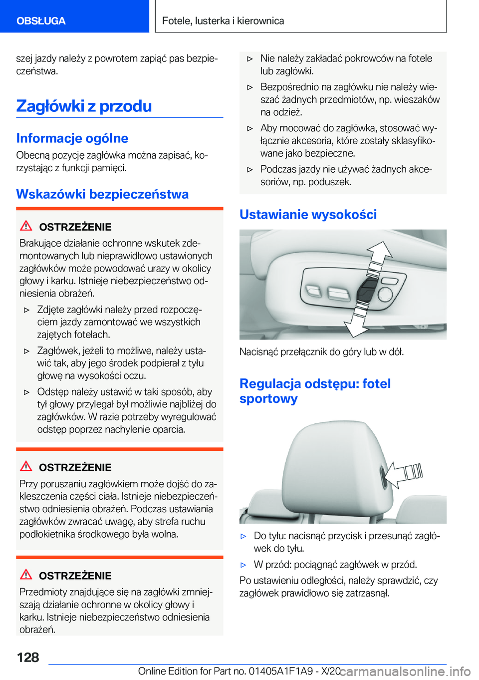 BMW M5 2021  Instrukcja obsługi (in Polish) �s�z�e�j��j�a�z�d�y��n�a�l�e9�y��z��p�o�w�r�o�t�e�m��z�a�p�i�