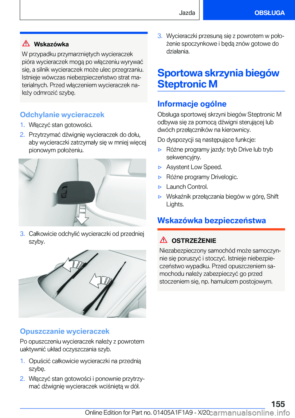 BMW M5 2021  Instrukcja obsługi (in Polish) �W�s�k�a�z�