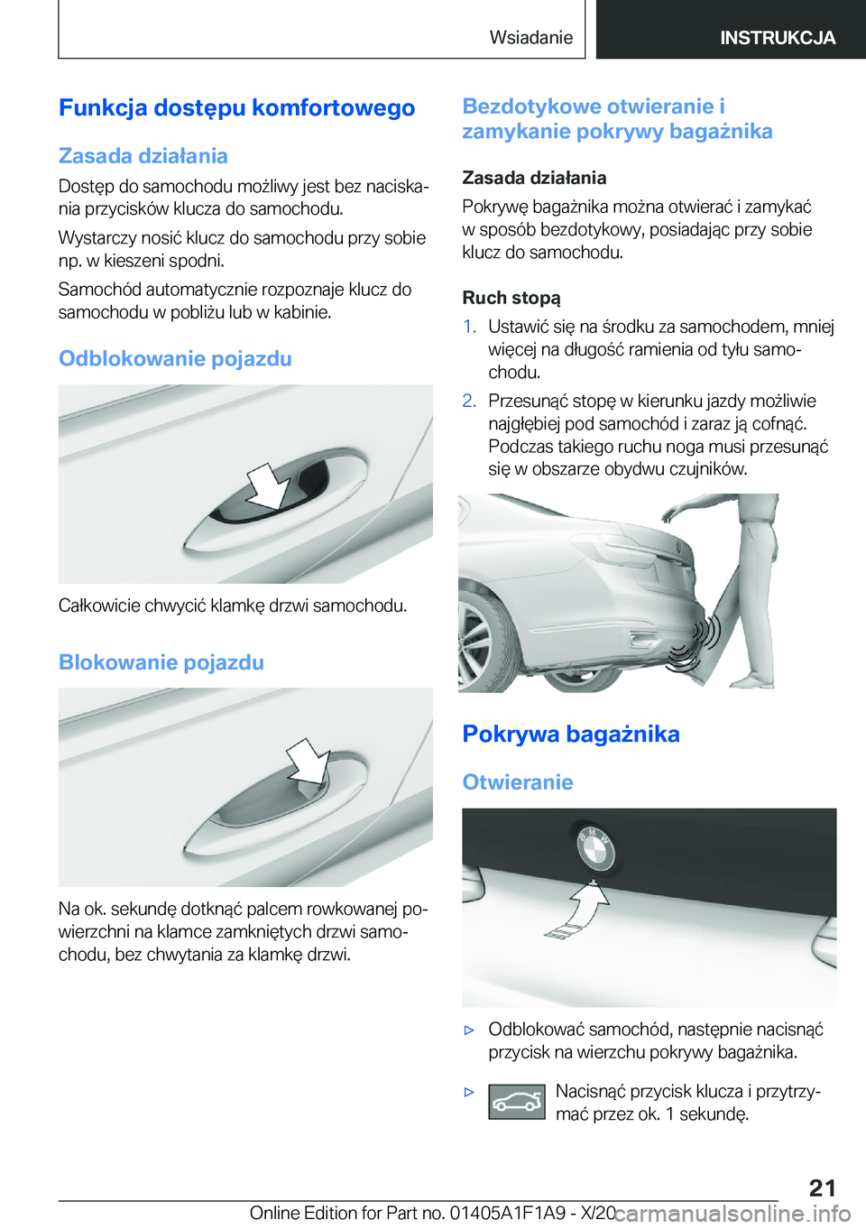 BMW M5 2021  Instrukcja obsługi (in Polish) �F�u�n�k�c�j�a��d�o�s�t�