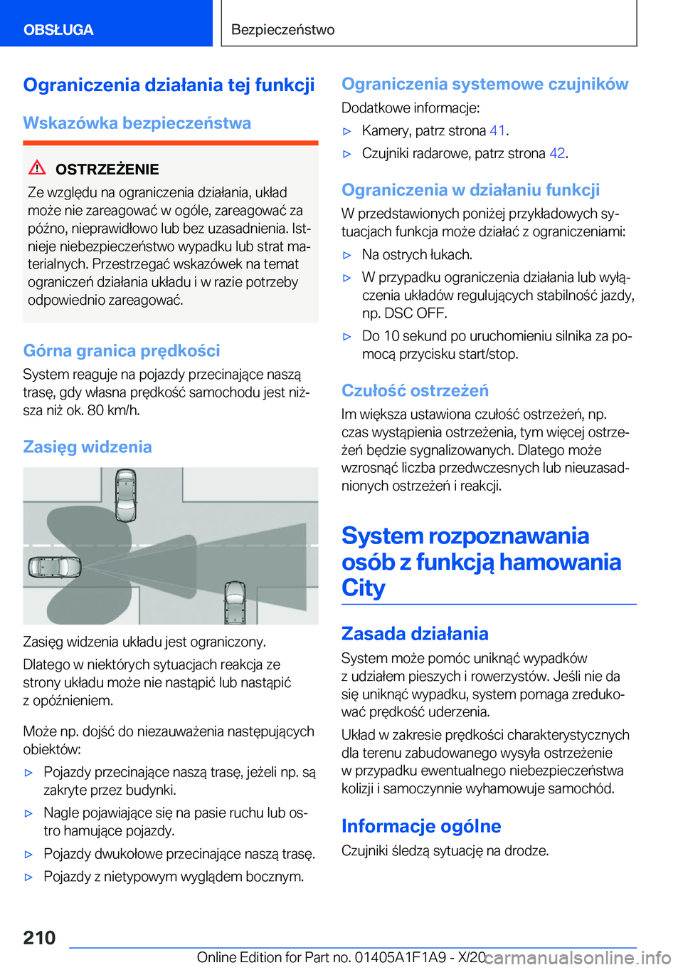 BMW M5 2021  Instrukcja obsługi (in Polish) �O�g�r�a�n�i�c�z�e�n�i�a��d�z�i�a�ł�a�n�i�a��t�e�j��f�u�n�k�c�j�i�W�s�k�a�z�