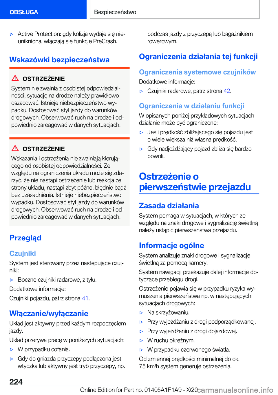 BMW M5 2021  Instrukcja obsługi (in Polish) 'x�A�c�t�i�v�e��P�r�o�t�e�c�t�i�o�n�:��g�d�y��k�o�l�i�z�j�a��w�y�d�a�j�e��s�i�