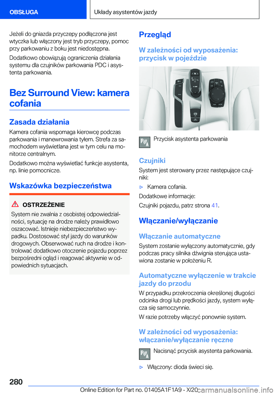 BMW M5 2021  Instrukcja obsługi (in Polish) �J�e9�e�l�i��d�o��g�n�i�a�z�d�a��p�r�z�y�c�z�e�p�y��p�o�d�ł�