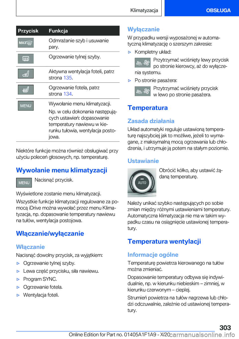 BMW M5 2021  Instrukcja obsługi (in Polish) �P�r�z�y�c�i�s�k�F�u�n�k�c�j�a�O�d�m�r�a9�a�n�i�e��s�z�y�b��i��u�s�u�w�a�n�i�e
�p�a�r�y�.�O�g�r�z�e�w�a�n�i�e��t�y�l�n�e�j��s�z�y�b�y�.�A�k�t�y�w�n�a��w�e�n�t�y�l�a�c�j�a��f�o�t�e�l�i�,��p�a�