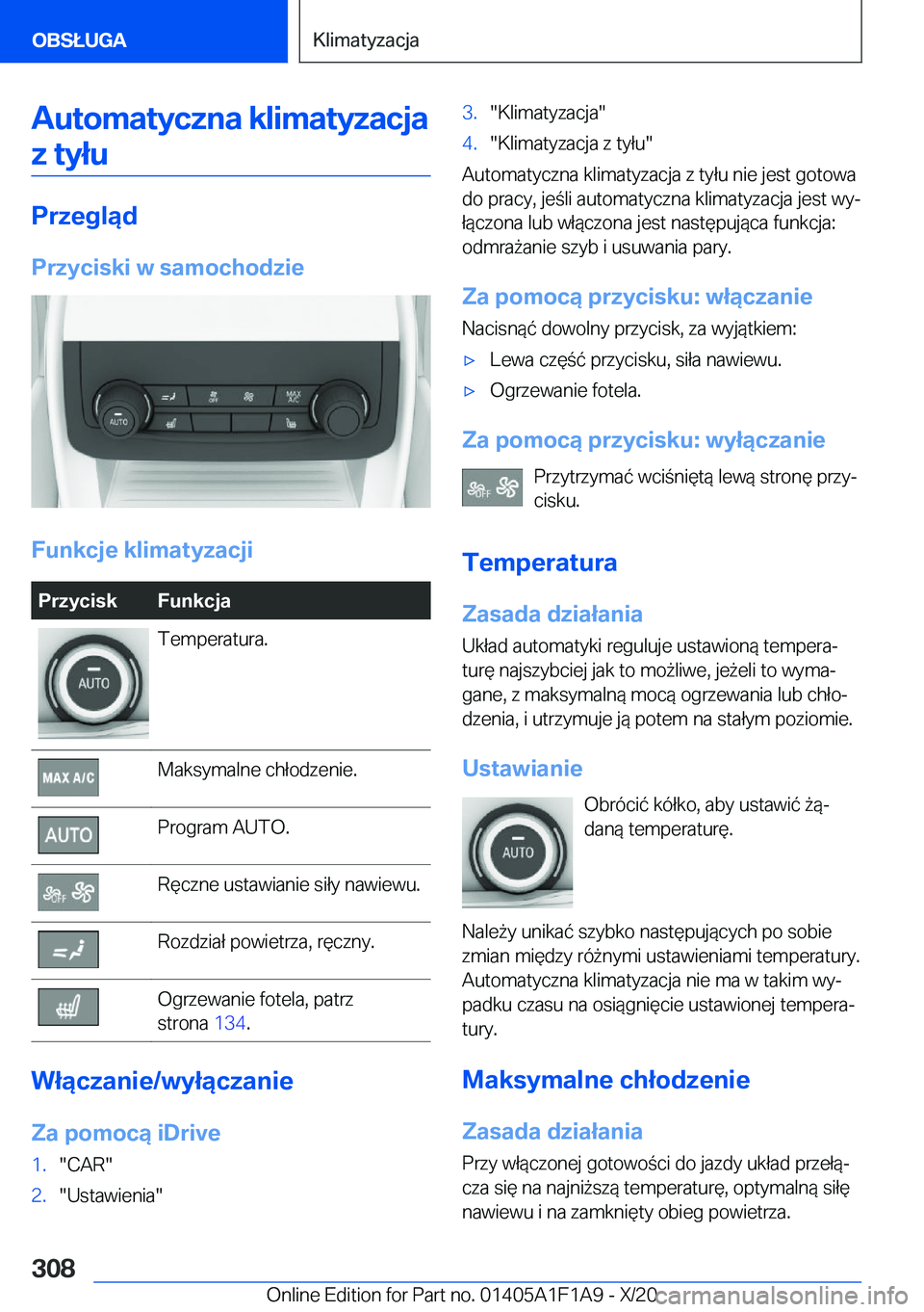 BMW M5 2021  Instrukcja obsługi (in Polish) �A�u�t�o�m�a�t�y�c�z�n�a��k�l�i�m�a�t�y�z�a�c�j�a�z��t�y�ł�u
�P�r�z�e�g�l�ą�d
�P�r�z�y�c�i�s�k�i��w��s�a�m�o�c�h�o�d�z�i�e
�F�u�n�k�c�j�e��k�l�i�m�a�t�y�z�a�c�j�i
�P�r�z�y�c�i�s�k�F�u�n�k�c�j�a