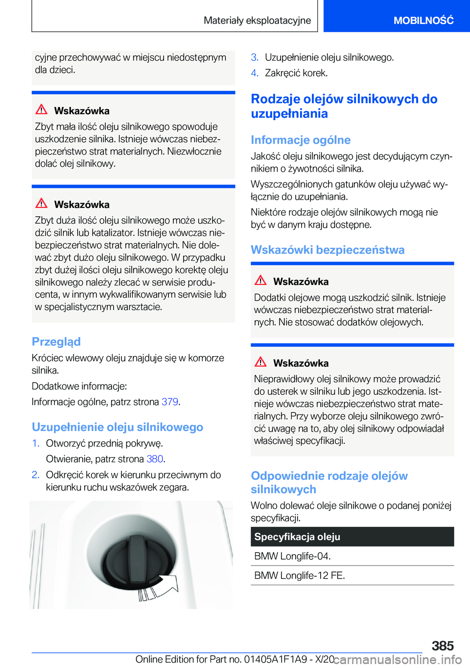 BMW M5 2021  Instrukcja obsługi (in Polish) �c�y�j�n�e��p�r�z�e�c�h�o�w�y�w�a�