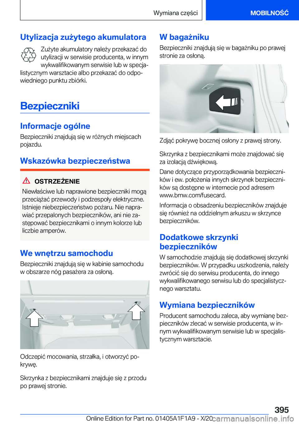 BMW M5 2021  Instrukcja obsługi (in Polish) �U�t�y�l�i�z�a�c�j�a��z�u9�y�t�e�g�o��a�k�u�m�u�l�a�t�o�r�a�Z�u9�y�t�e��a�k�u�m�u�l�a�t�o�r�y��n�a�l�e9�y��p�r�z�e�k�a�z�a�