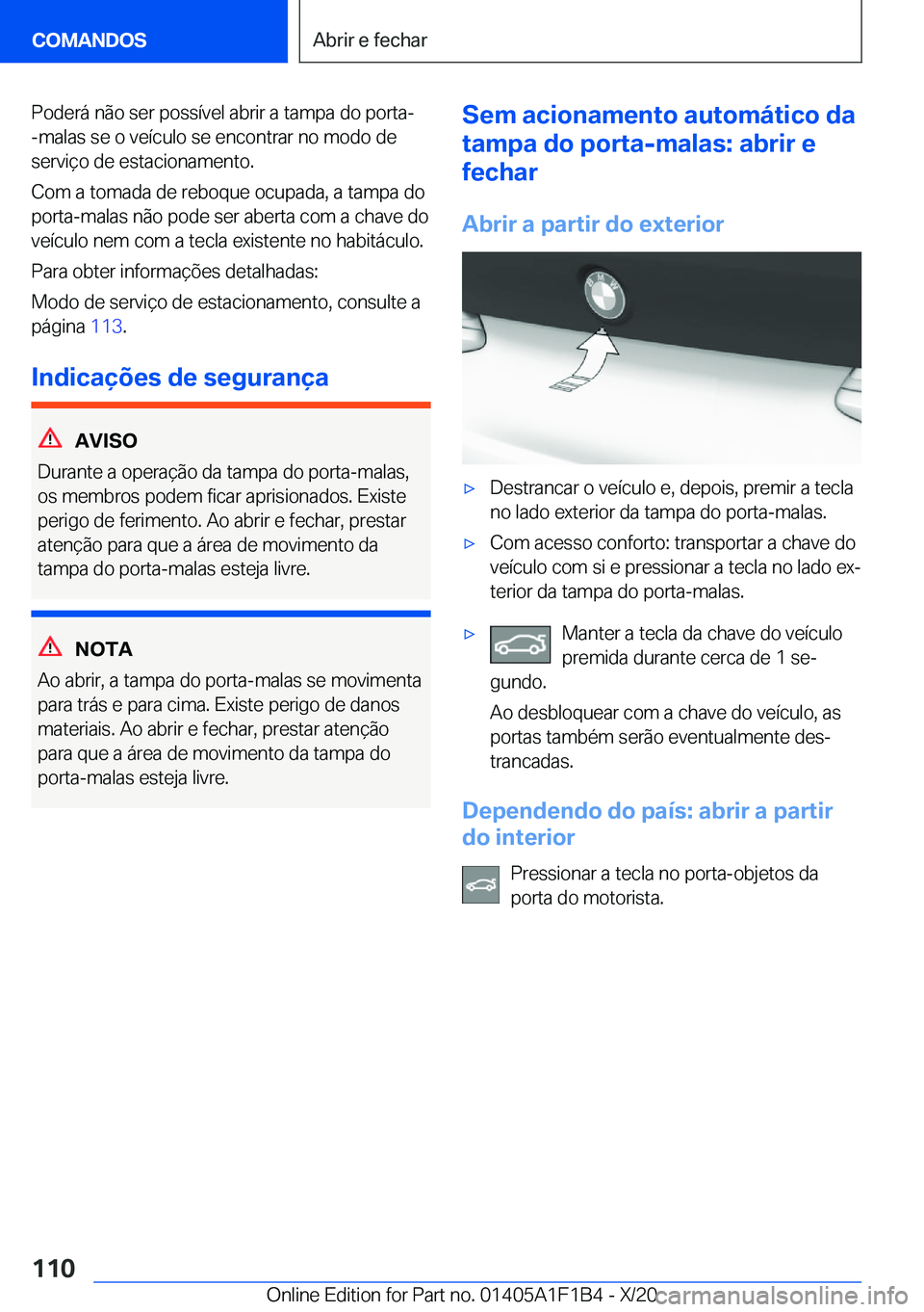 BMW M5 2021  Manual do condutor (in Portuguese) �P�o�d�e�r�á��n�ã�o��s�e�r��p�o�s�s�