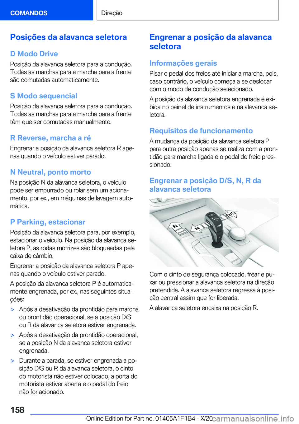 BMW M5 2021  Manual do condutor (in Portuguese) �P�o�s�i�