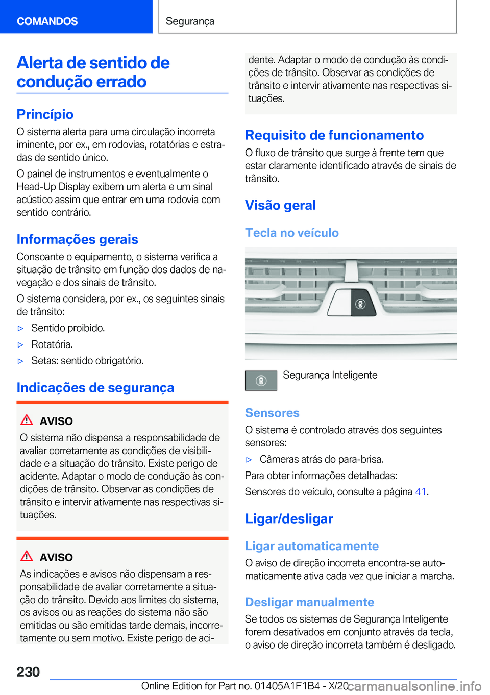 BMW M5 2021  Manual do condutor (in Portuguese) �A�l�e�r�t�a��d�e��s�e�n�t�i�d�o��d�e�c�o�n�d�u�