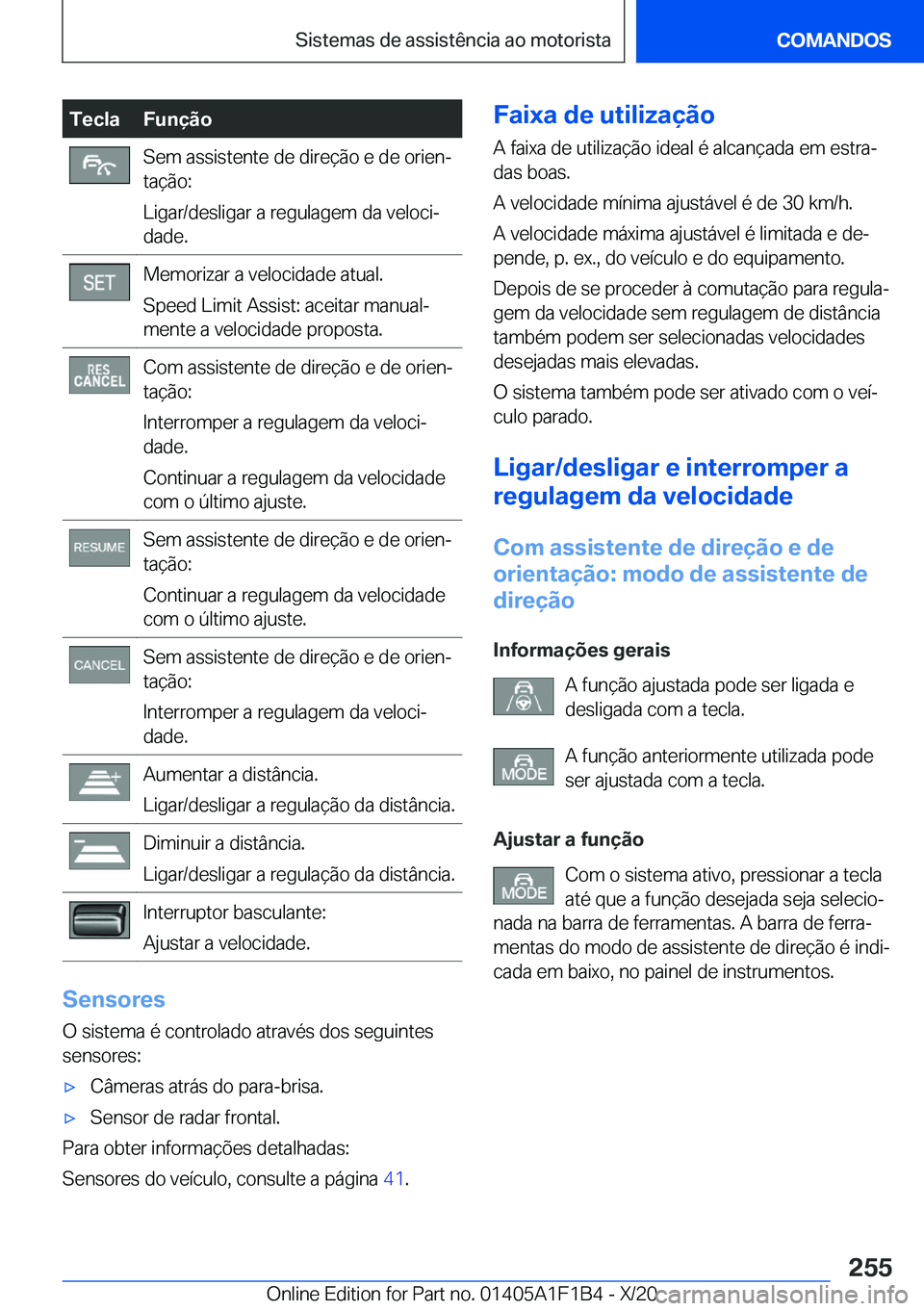 BMW M5 2021  Manual do condutor (in Portuguese) �T�e�c�l�a�F�u�n�