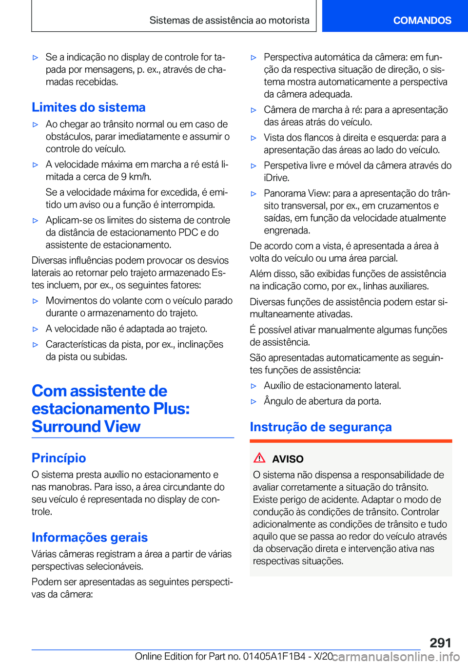 BMW M5 2021  Manual do condutor (in Portuguese) 'x�S�e��a��i�n�d�i�c�a�