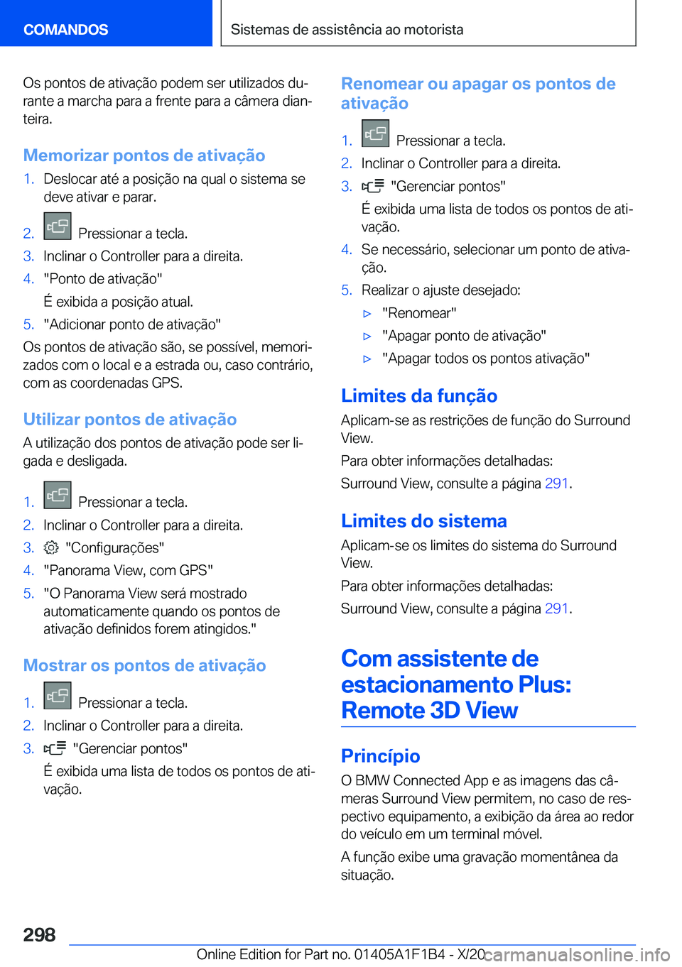 BMW M5 2021  Manual do condutor (in Portuguese) �O�s��p�o�n�t�o�s��d�e��a�t�i�v�a�