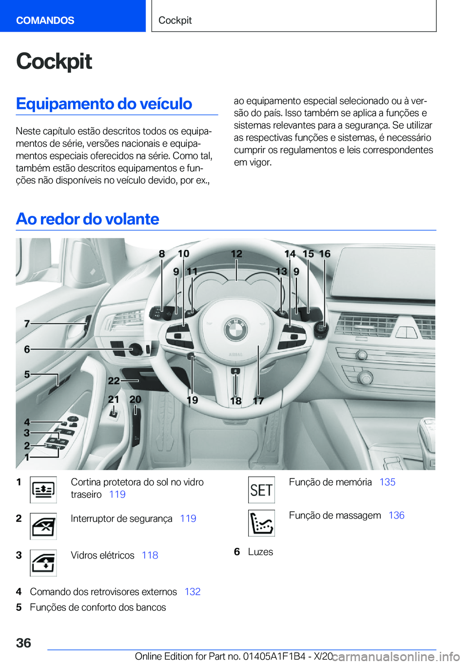 BMW M5 2021  Manual do condutor (in Portuguese) �C�o�c�k�p�i�t�E�q�u�i�p�a�m�e�n�t�o��d�o��v�e�