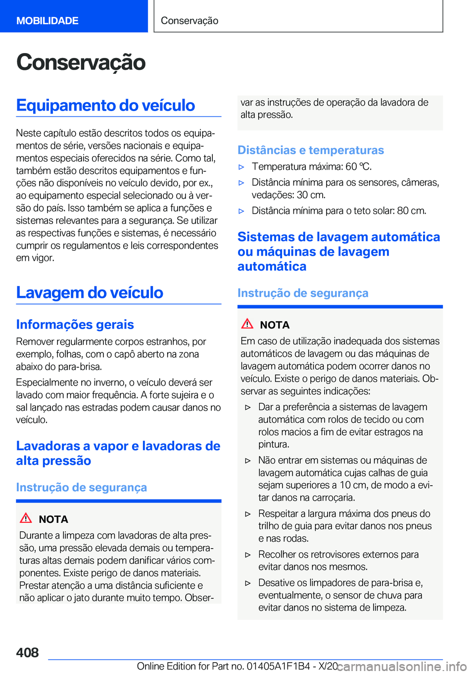 BMW M5 2021  Manual do condutor (in Portuguese) �C�o�n�s�e�r�v�a�