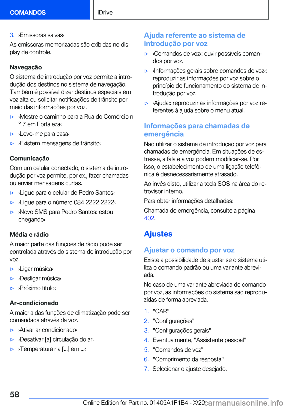 BMW M5 2021  Manual do condutor (in Portuguese) �3�.