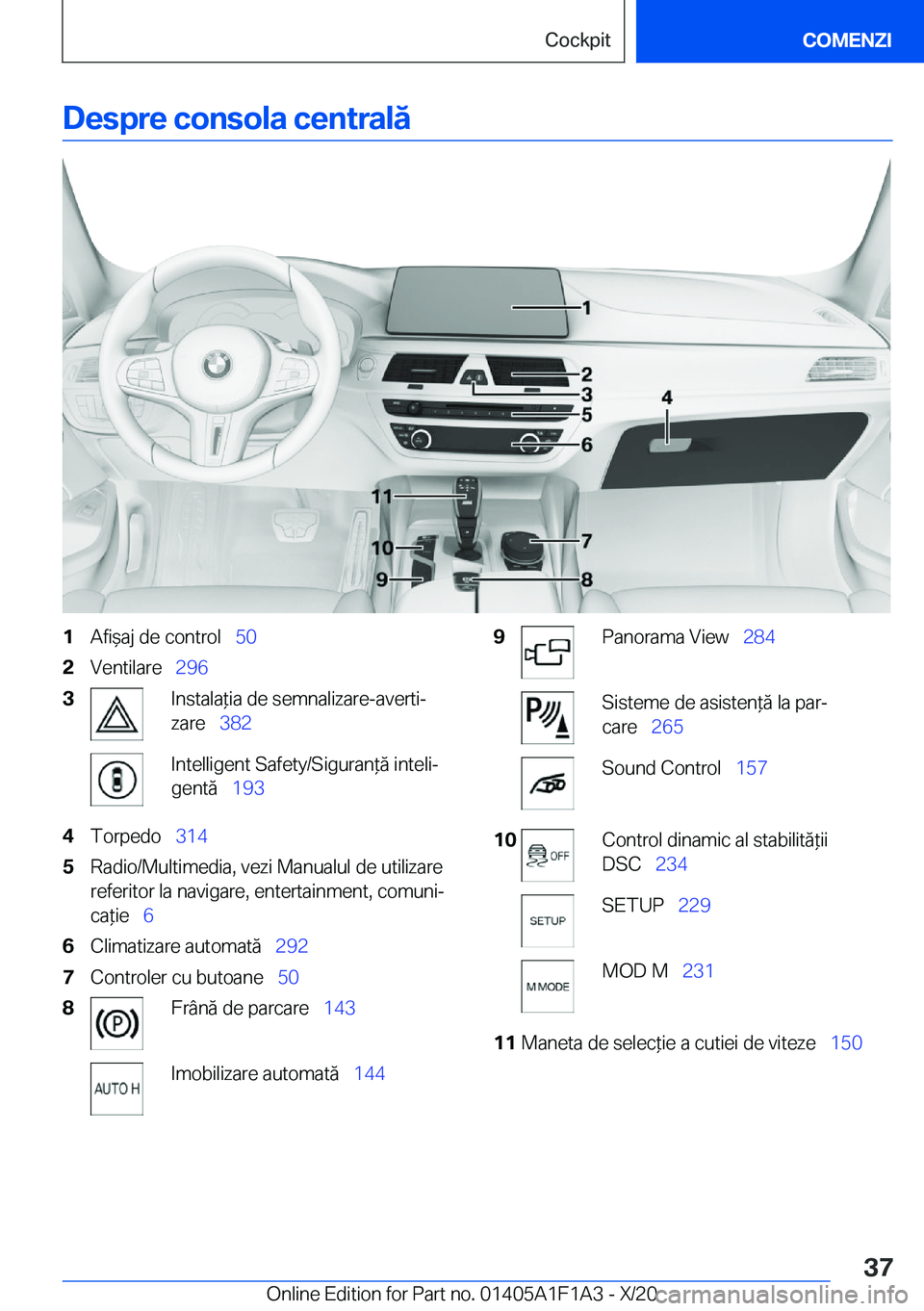 BMW M5 2021  Ghiduri De Utilizare (in Romanian) �D�e�s�p�r�e��c�o�n�s�o�l�a��c�e�n�t�r�a�l�