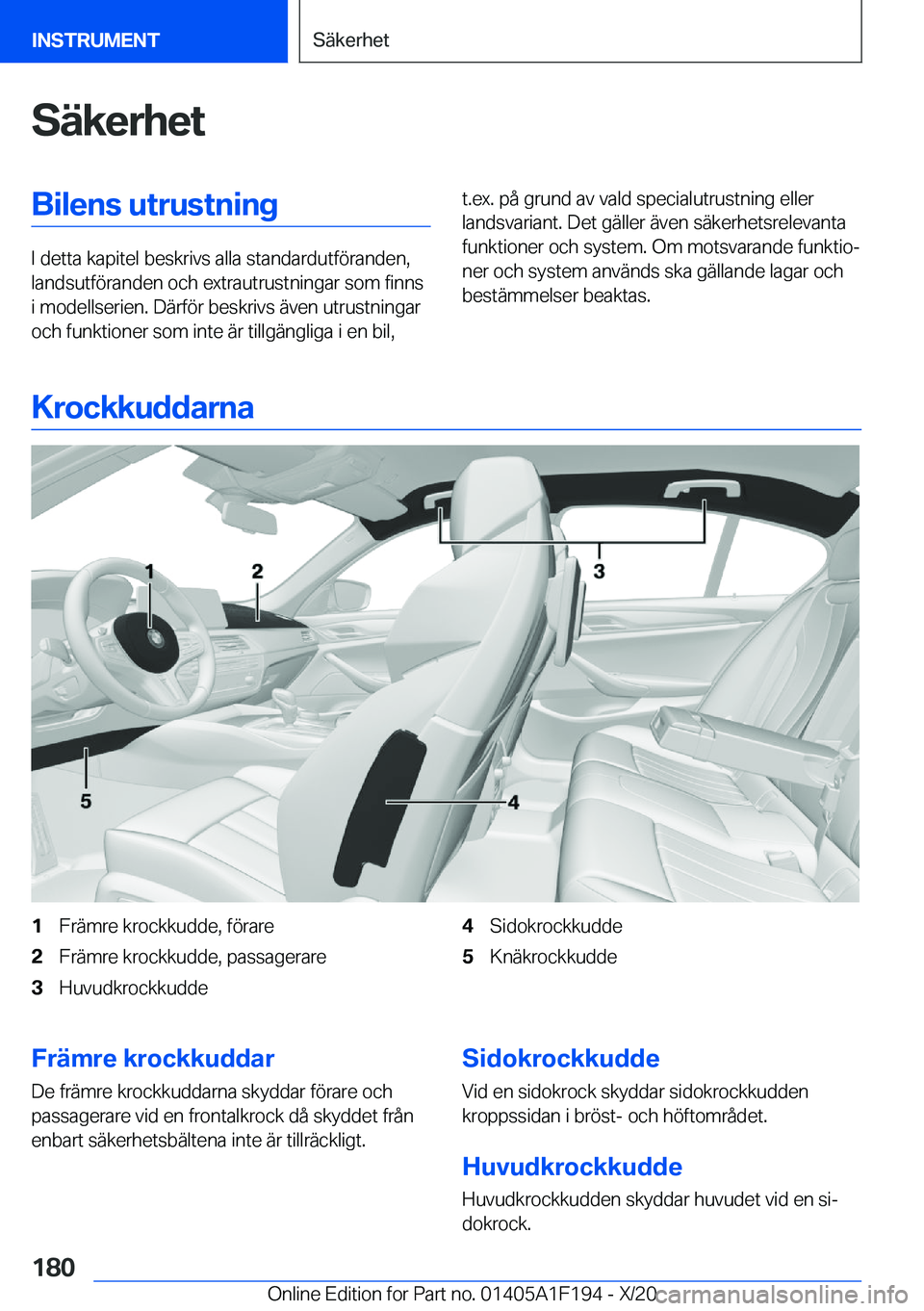 BMW M5 2021  InstruktionsbÖcker (in Swedish) �S�ä�k�e�r�h�e�t�B�i�l�e�n�s��u�t�r�u�s�t�n�i�n�g
�I��d�e�t�t�a��k�a�p�i�t�e�l��b�e�s�k�r�i�v�s��a�l�l�a��s�t�a�n�d�a�r�d�u�t�f�