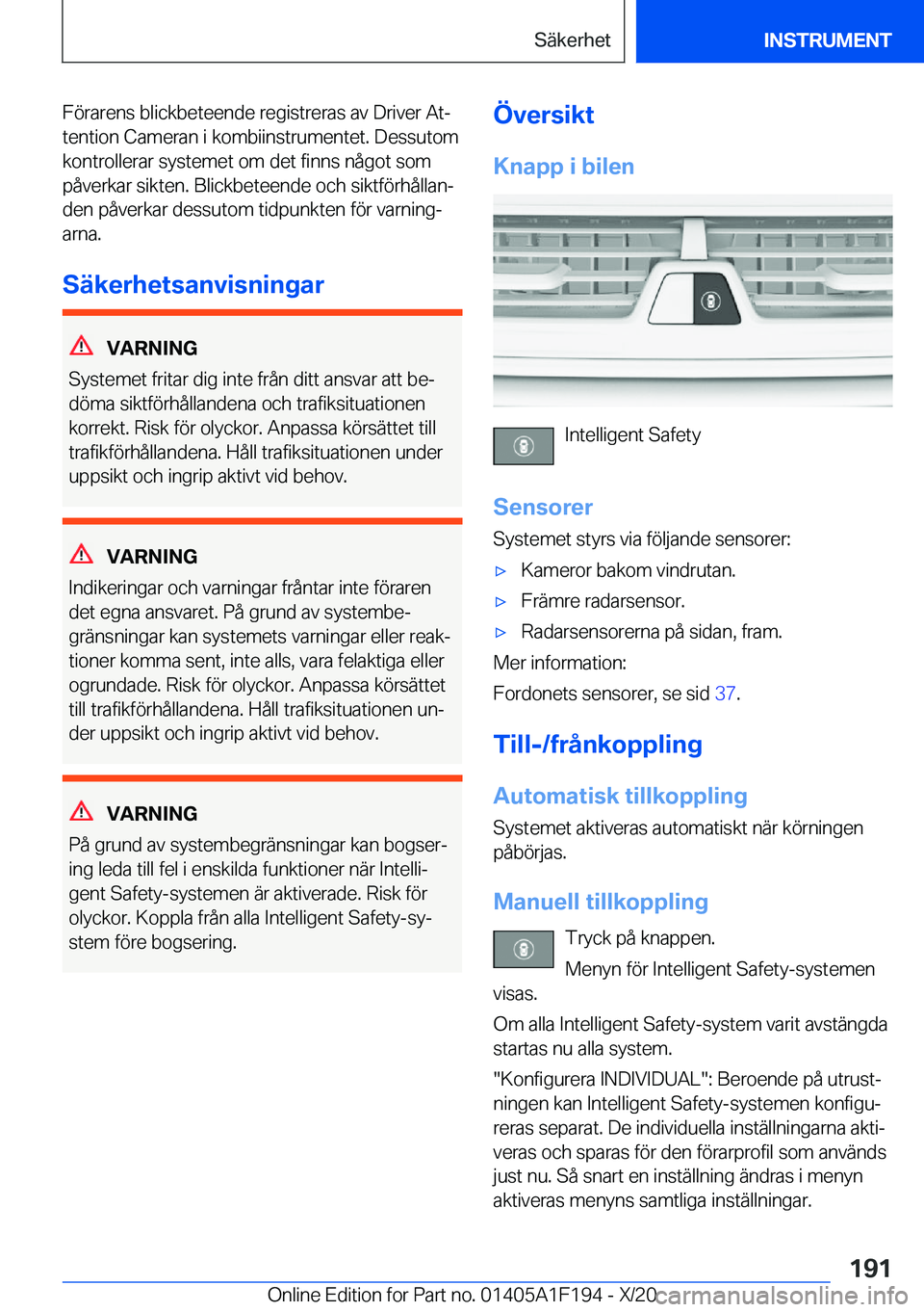 BMW M5 2021  InstruktionsbÖcker (in Swedish) �F�