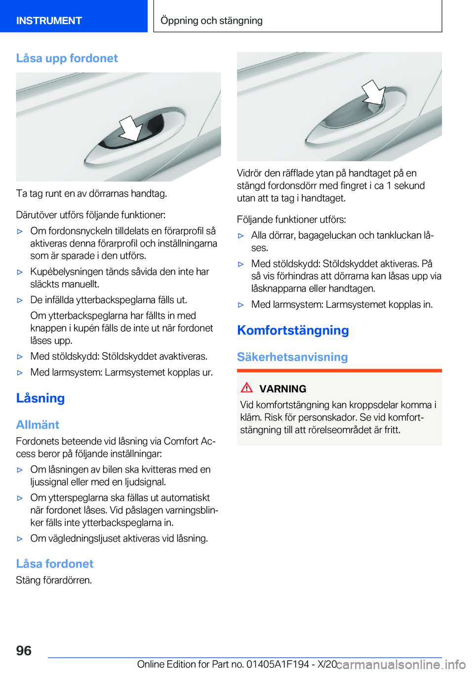 BMW M5 2021  InstruktionsbÖcker (in Swedish) �L�å�s�a��u�p�p��f�o�r�d�o�n�e�t
�T�a��t�a�g��r�u�n�t��e�n��a�v��d�