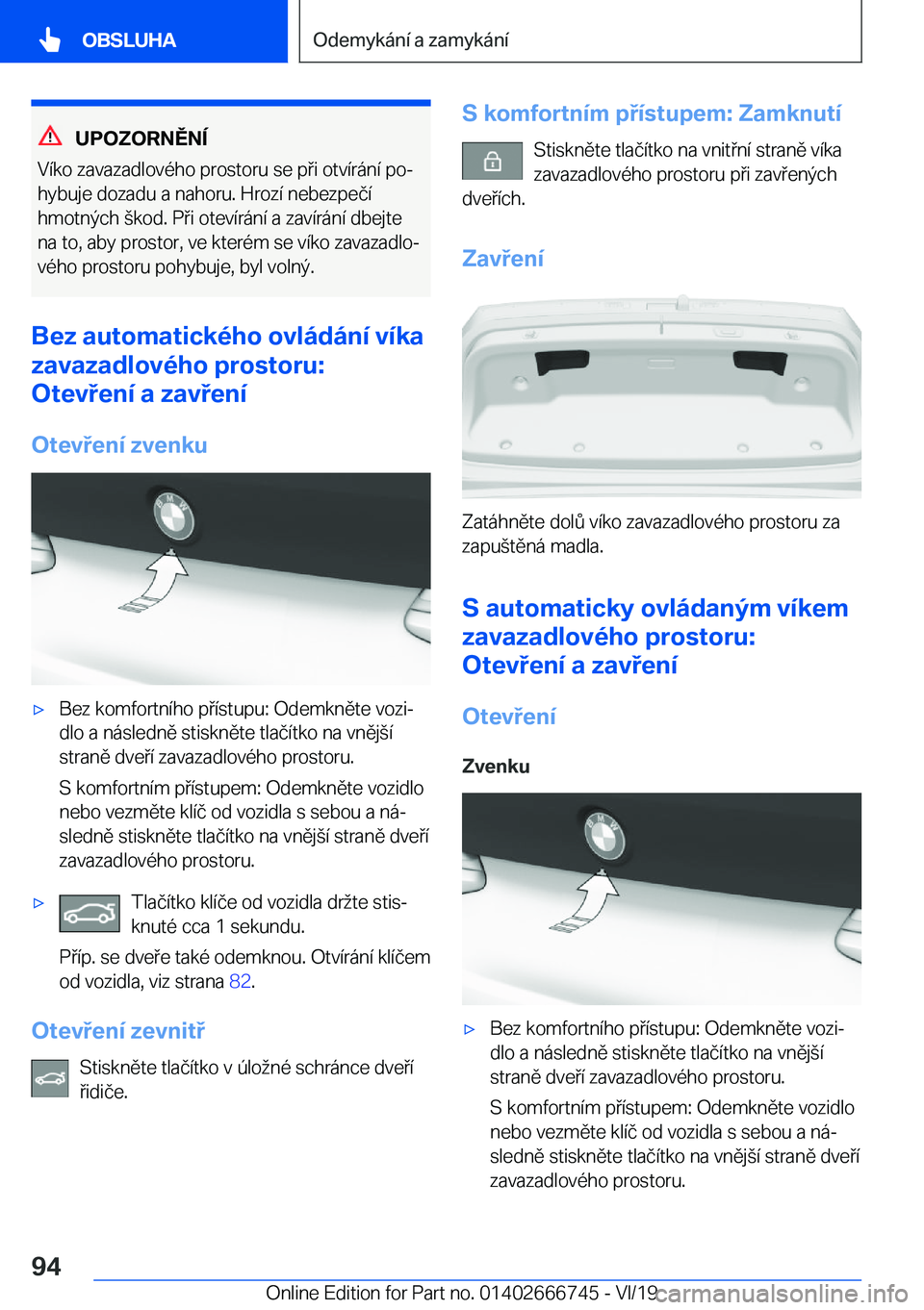 BMW M5 2020  Návod na použití (in Czech) �U�P�O�Z�O�R�N�Ě�N�