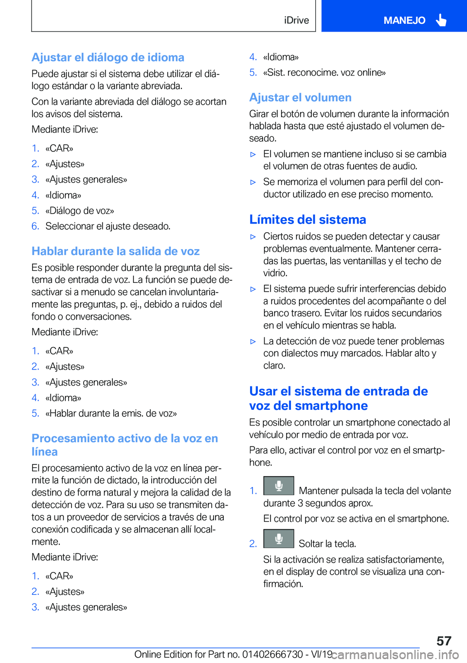 BMW M5 2020  Manuales de Empleo (in Spanish) �A�j�u�s�t�a�r��e�l��d�i�