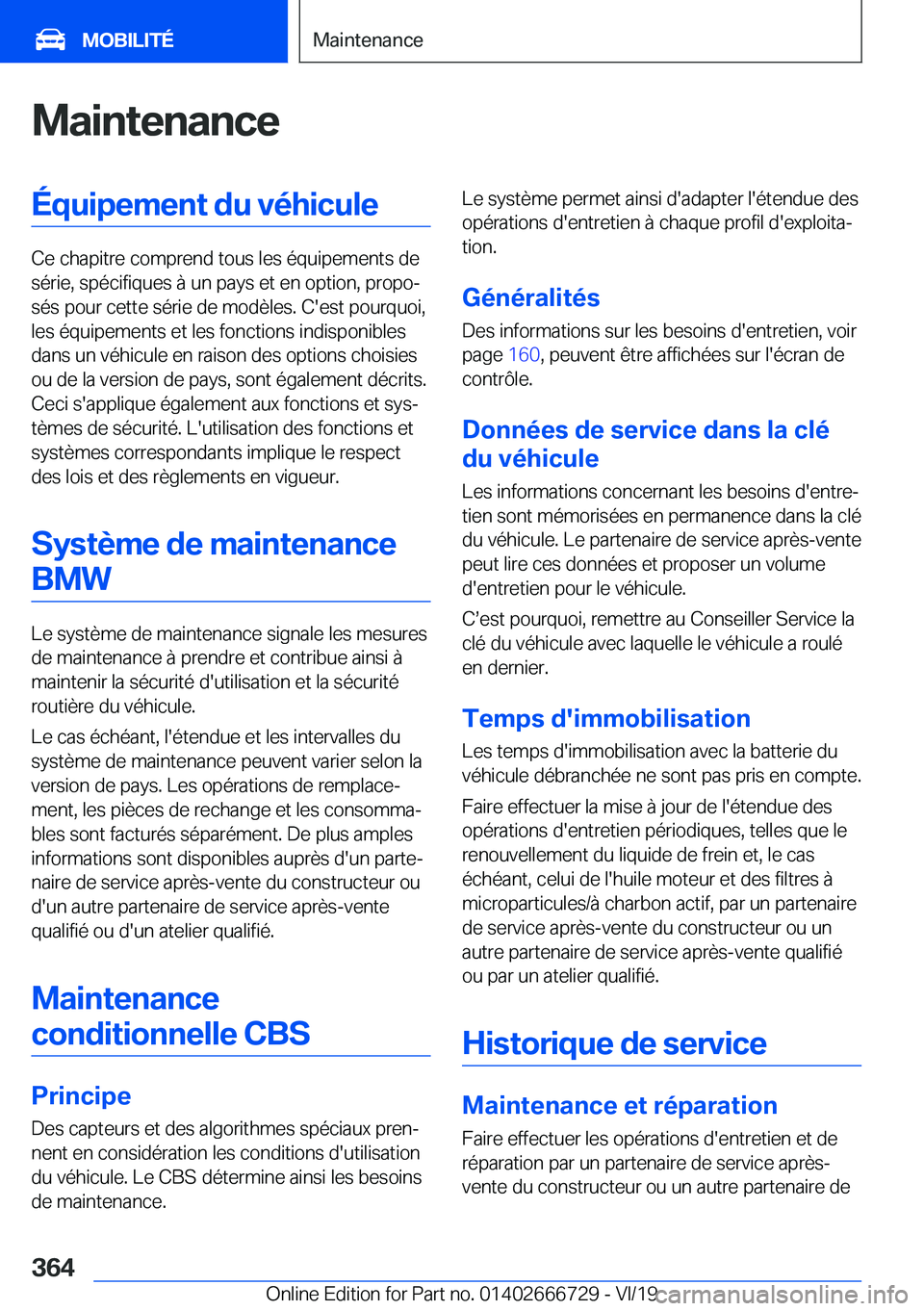 BMW M5 2020  Notices Demploi (in French) �M�a�i�n�t�e�n�a�n�c�e�