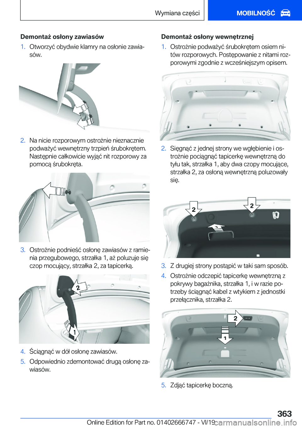 BMW M5 2020  Instrukcja obsługi (in Polish) �D�e�m�o�n�t�a9��o�s�ł�o�n�y��z�a�w�i�a�s�