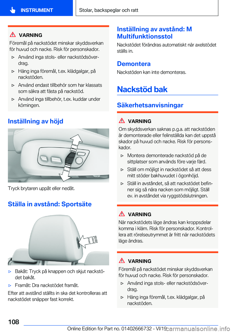 BMW M5 2020  InstruktionsbÖcker (in Swedish) �V�A�R�N�I�N�G
�F�