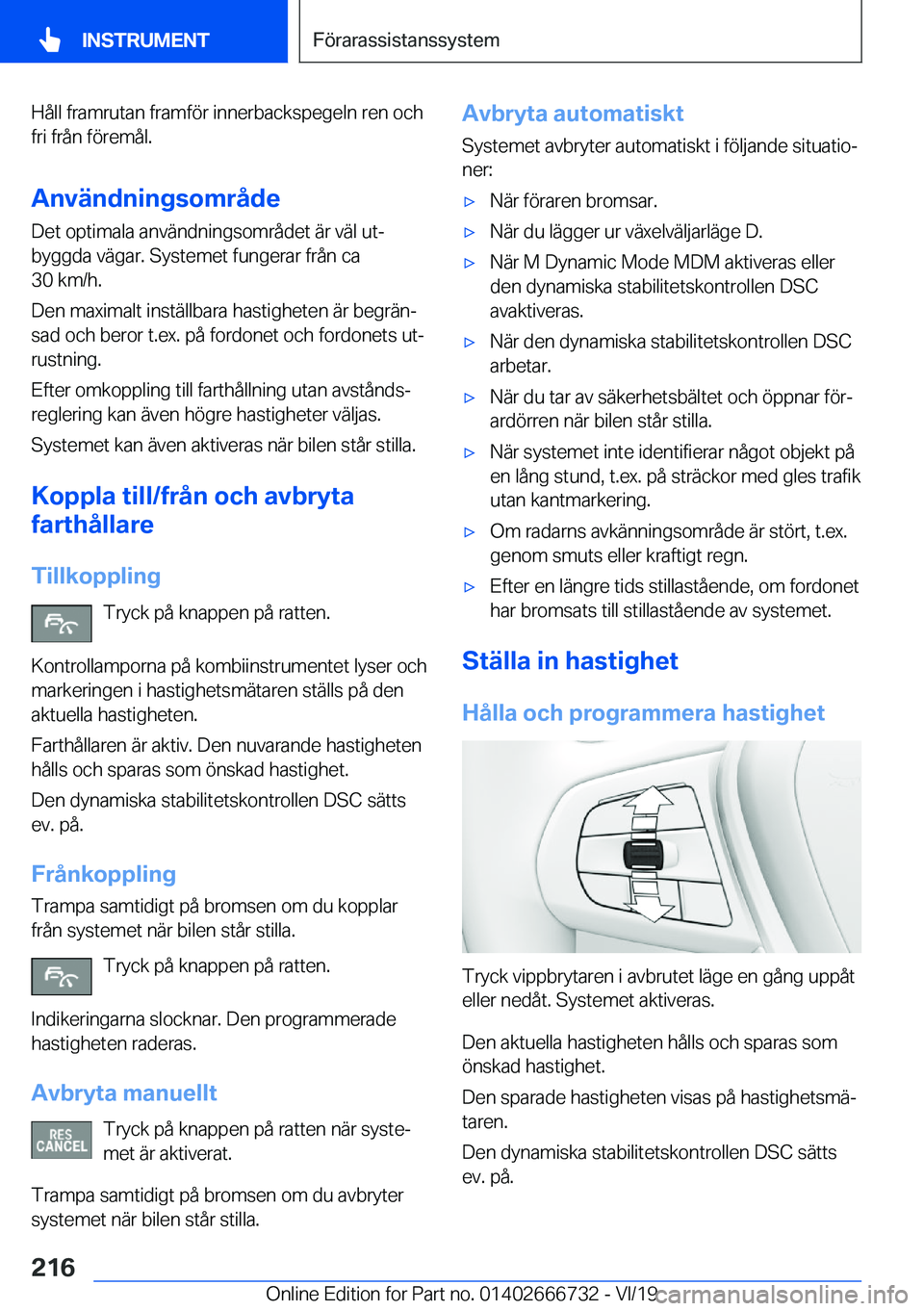 BMW M5 2020  InstruktionsbÖcker (in Swedish) �H�å�l�l��f�r�a�m�r�u�t�a�n��f�r�a�m�f�