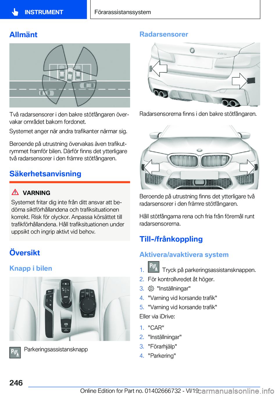 BMW M5 2020  InstruktionsbÖcker (in Swedish) �A�l�l�m�ä�n�t
�T�v�å��r�a�d�a�r�s�e�n�s�o�r�e�r��i��d�e�n��b�a�k�r�e��s�t�