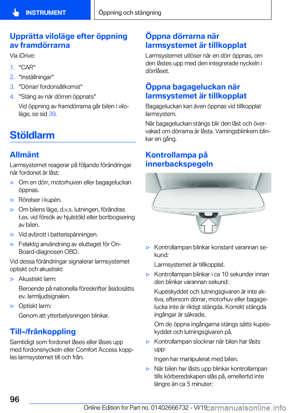 BMW M5 2020  InstruktionsbÖcker (in Swedish) �U�p�p�r�ä�t�t�a��v�i�l�o�l�ä�g�e��e�f�t�e�r��
