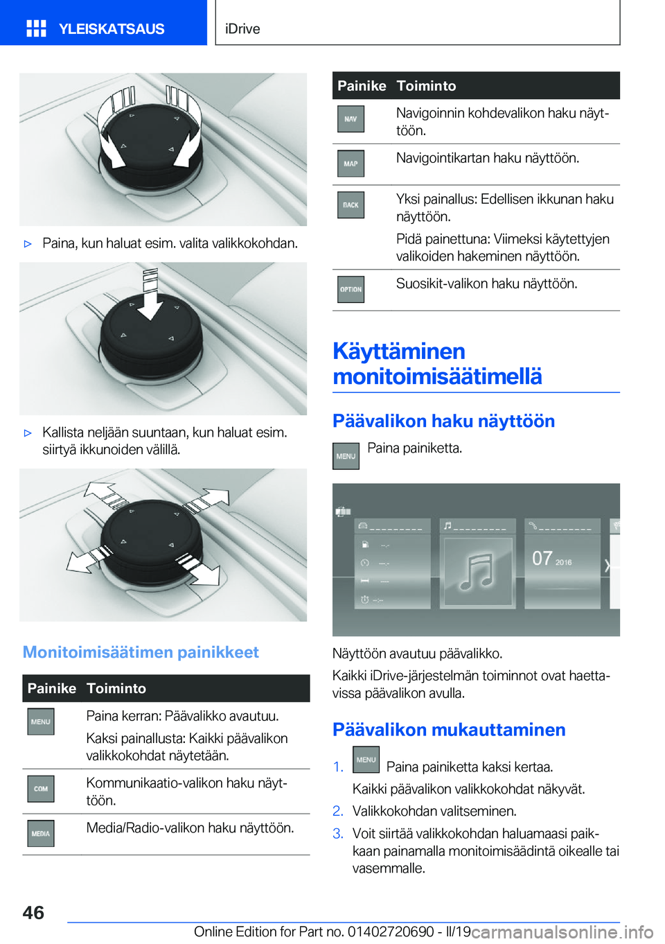 BMW M5 2019  Omistajan Käsikirja (in Finnish) 'x�P�a�i�n�a�,��k�u�n��h�a�l�u�a�t��e�s�i�m�.��v�a�l�i�t�a��v�a�l�i�k�k�o�k�o�h�d�a�n�.'x�K�a�l�l�i�s�t�a��n�e�l�j�