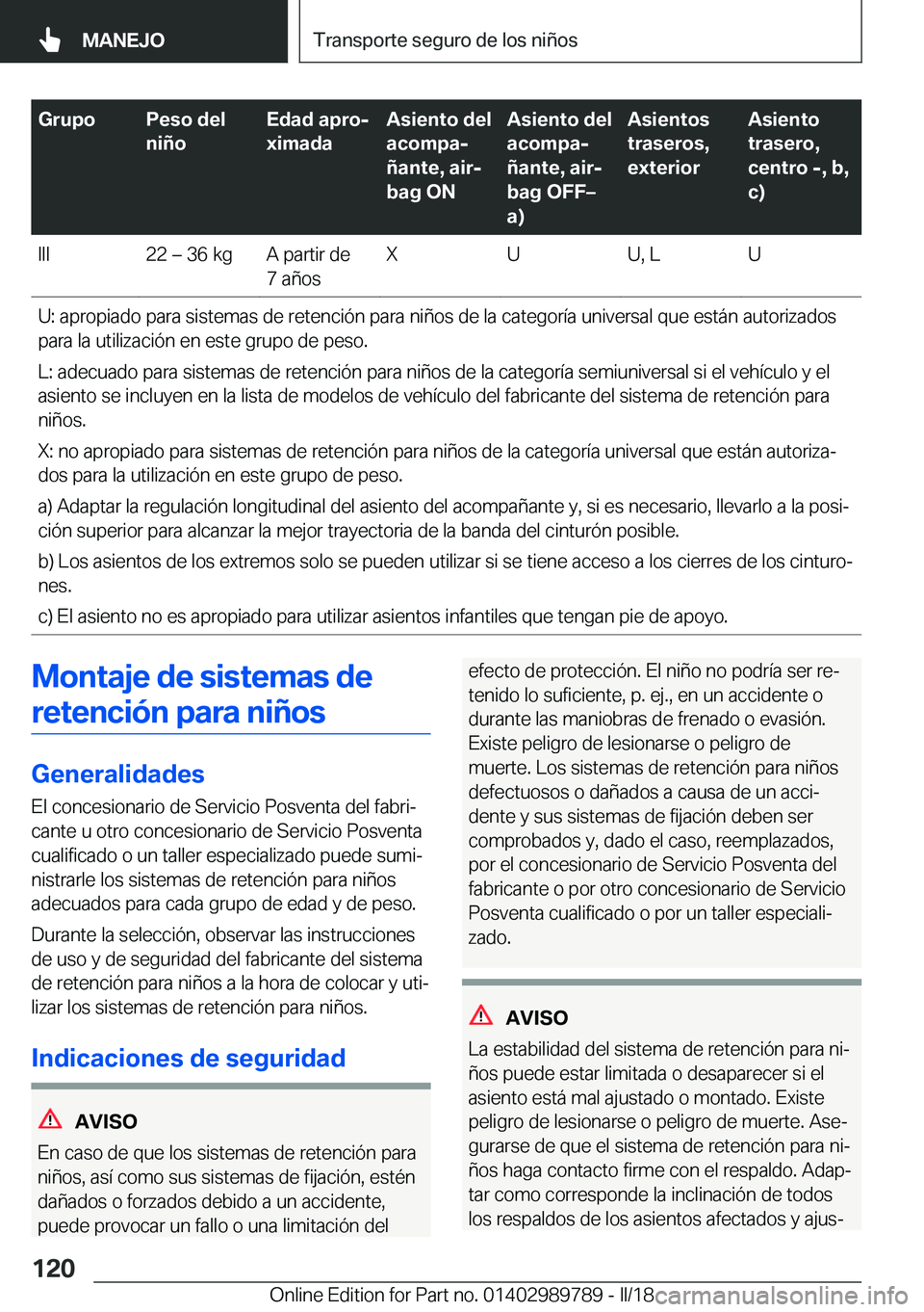 BMW M5 2018  Manuales de Empleo (in Spanish) �G�r�u�p�o�P�e�s�o��d�e�l
�n�i�