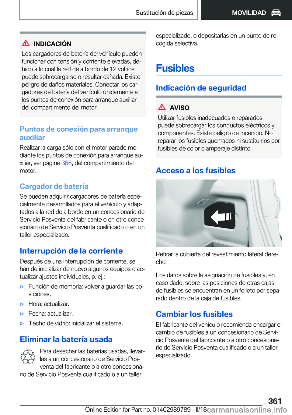 BMW M5 2018  Manuales de Empleo (in Spanish) �I�N�D�I�C�A�C�I�