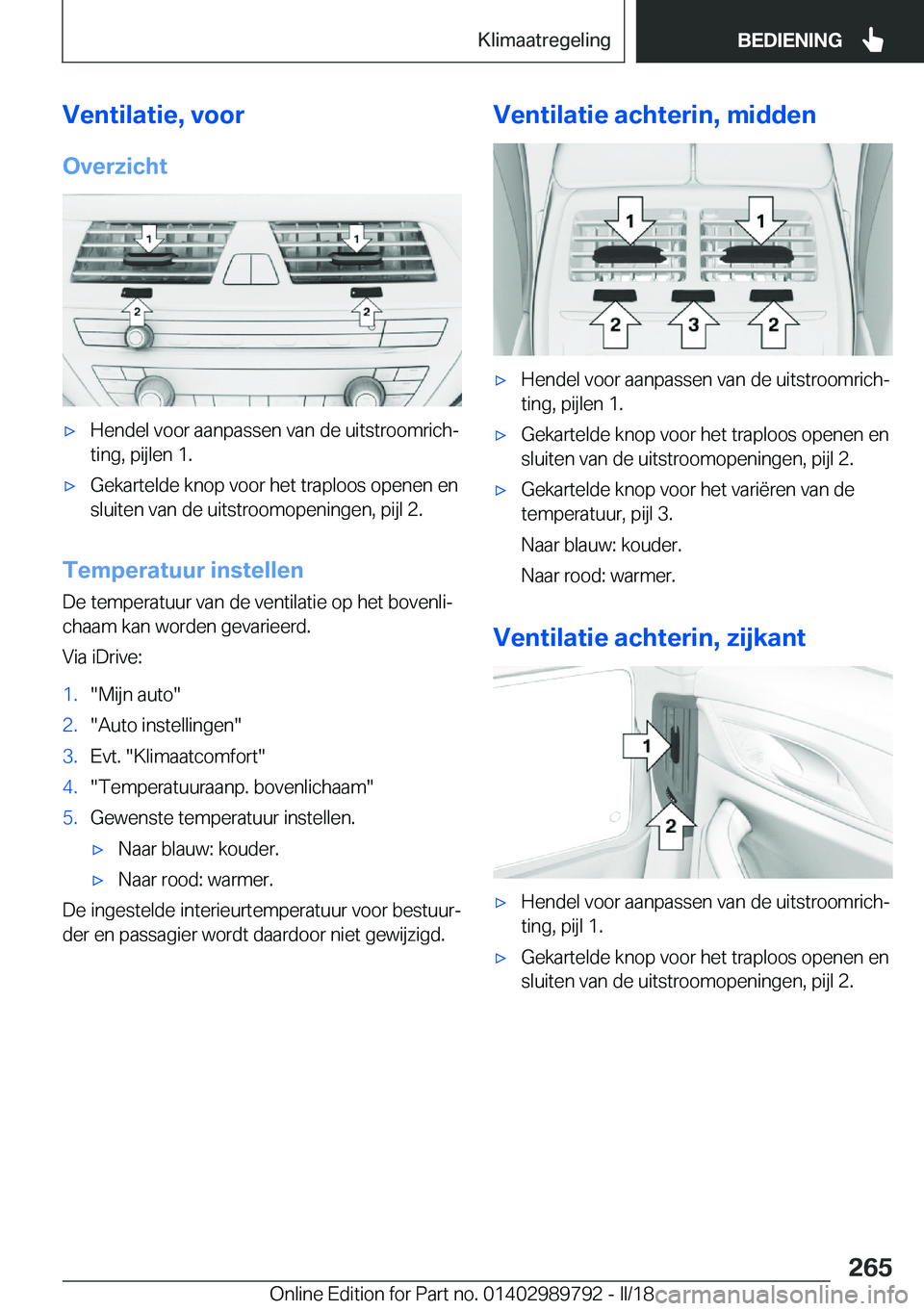 BMW M5 2018  Instructieboekjes (in Dutch) �V�e�n�t�i�l�a�t�i�e�,��v�o�o�r
�O�v�e�r�z�i�c�h�t'x�H�e�n�d�e�l� �v�o�o�r� �a�a�n�p�a�s�s�e�n� �v�a�n� �d�e� �u�i�t�s�t�r�o�o�m�r�i�c�hj
�t�i�n�g�,� �p�i�j�l�e�n� �1�.'x�G�e�k�a�r�t�e�l�d�e