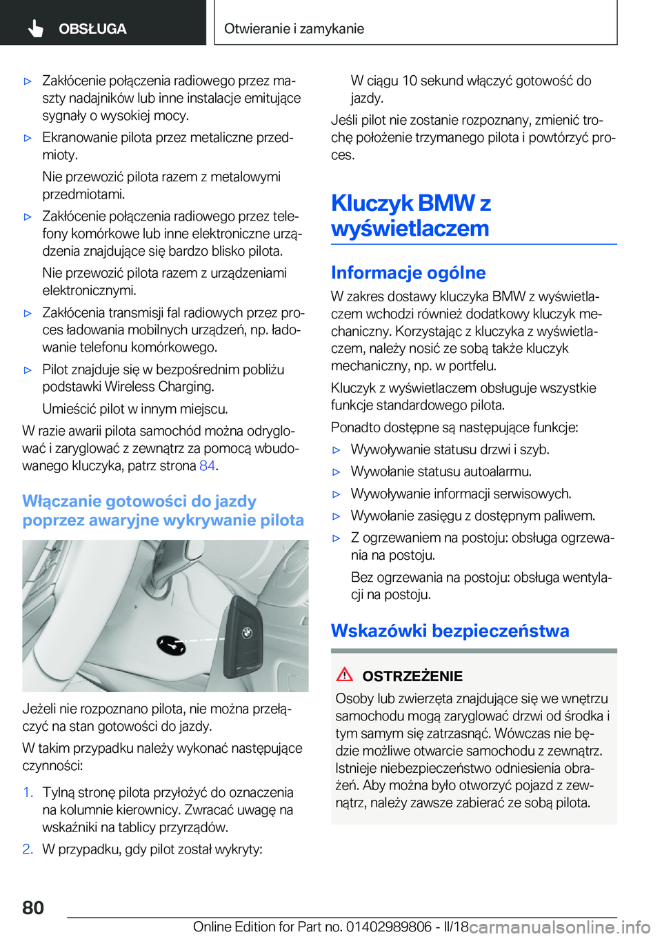 BMW M5 2018  Instrukcja obsługi (in Polish) 'x�Z�a�k�ł�