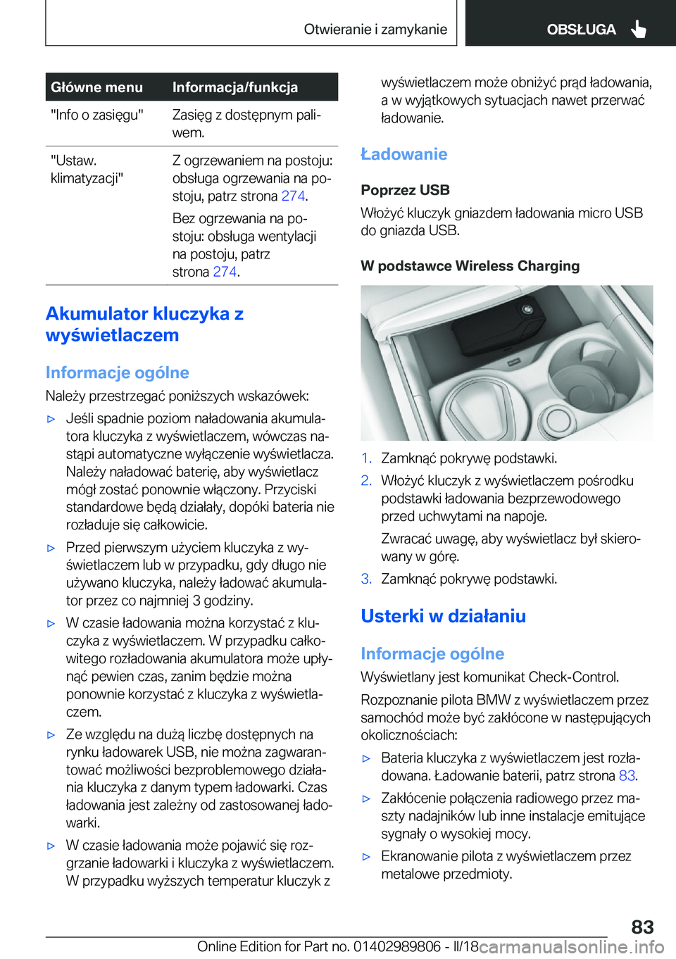 BMW M5 2018  Instrukcja obsługi (in Polish) �G�ł�